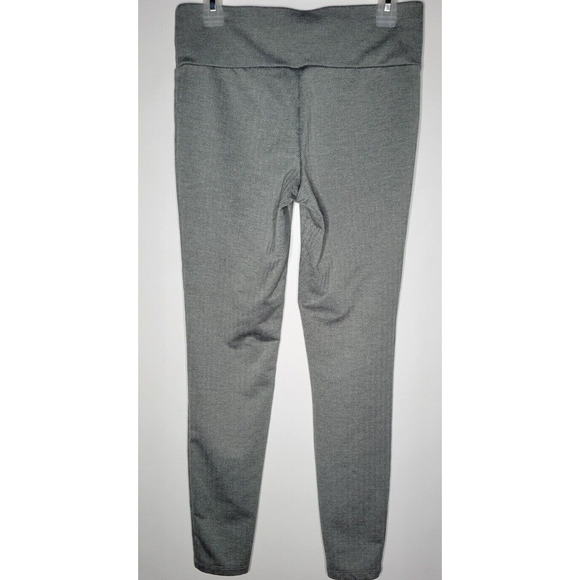 Stylus Womens Athletic Leggings Pull On Size M Gray Herringbone Pattern Stretch - Picture 2 of 4